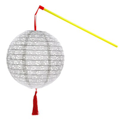 Chinese Paper Lanterns With LED Lights Hollow Out Hanging Asia Japanese Paper Lamps With Tassel And Walking Stick