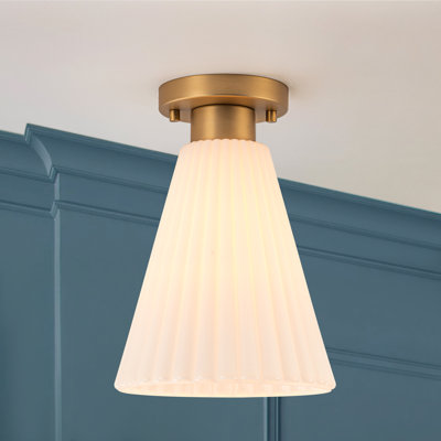Plafonnier encastré en verre opale 1 lumière