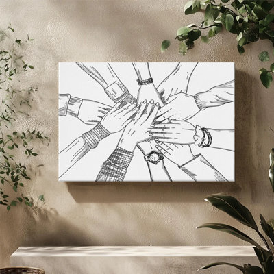 Tableau sur toile encadré (1 pièce), affiche inspirante sur le thème du travail d'équipe, idéal pour le salon, la chambre, le bureau, la salle de bain, la chambre d'étudiant ou toute autre pièce de la maison. Prêt à accrocher.