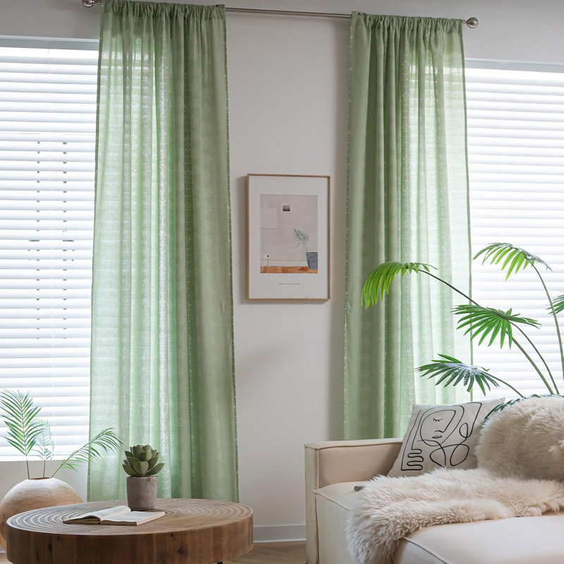 Rideau en polyester 2 panneaux, L 52 po x L 96 po