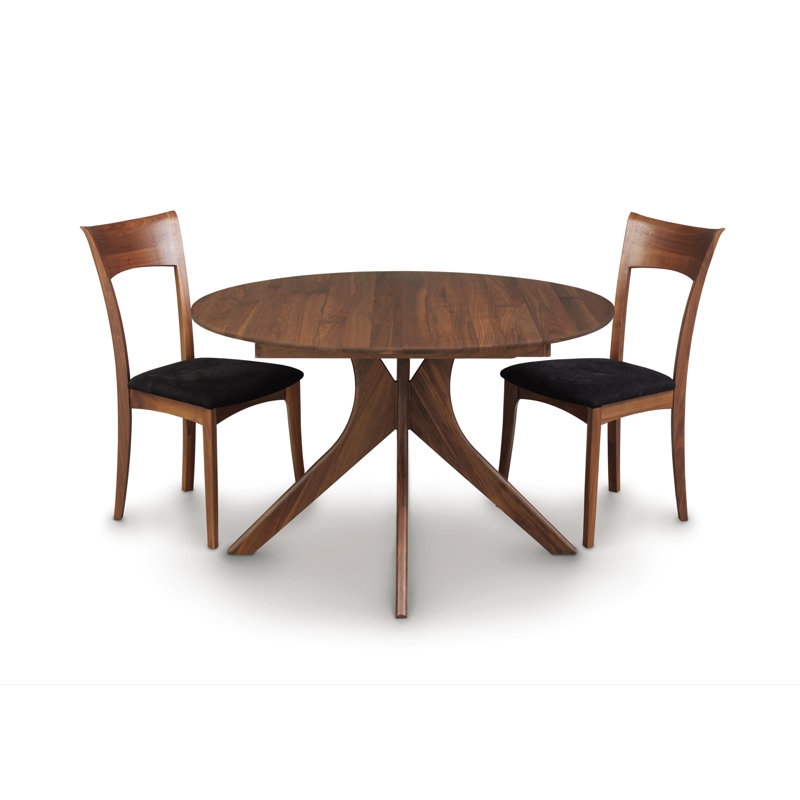 Audrey Round Extension Table, Natural Walnut, 48" L x 48" W