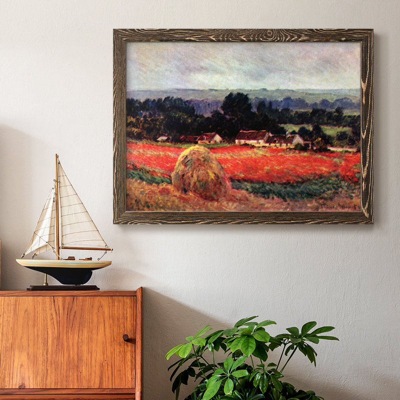 Le coquelicot Blumefeld (la grange), peinture sur toile encadrée, Noyer, H 18 po x l 26 po x P 1,5 po