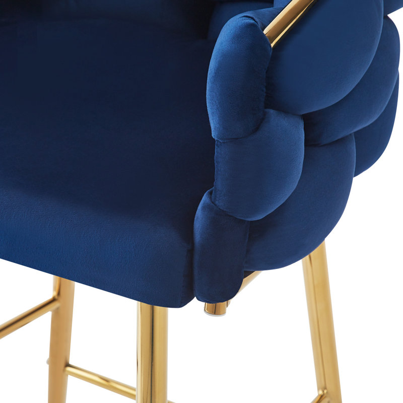 Ensemble de 2 tabourets de comptoir modernes, tabourets de comptoir avec structure en fer, dossier et coussin moelleux, repose-pieds, convient à la cuisine / chambre à coucher / salle à manger.