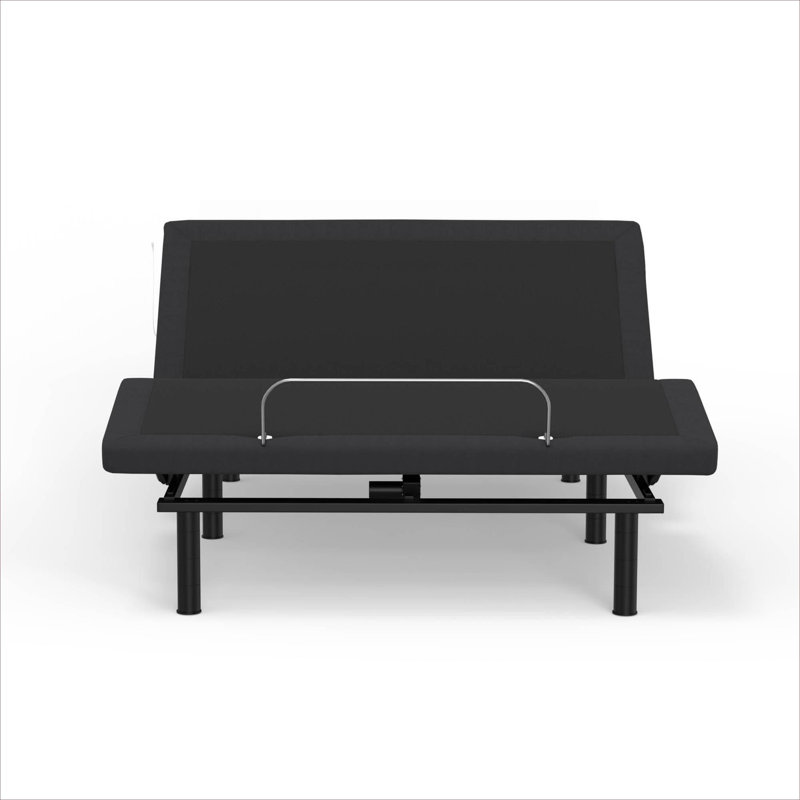 Base de lit réglable en métal pour grand lit avec commande vocale et éclairage DEL gris foncé pour chambre à coucher