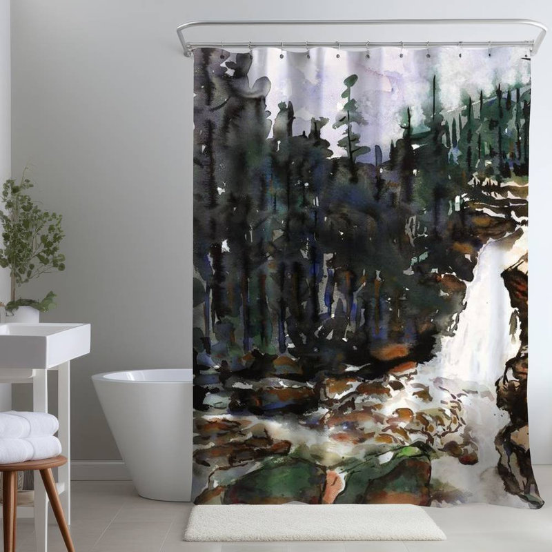 Shower Curtain LA152 – Polyester Shower Curtain, Dye Sublimation Print, 71" W × 74" L