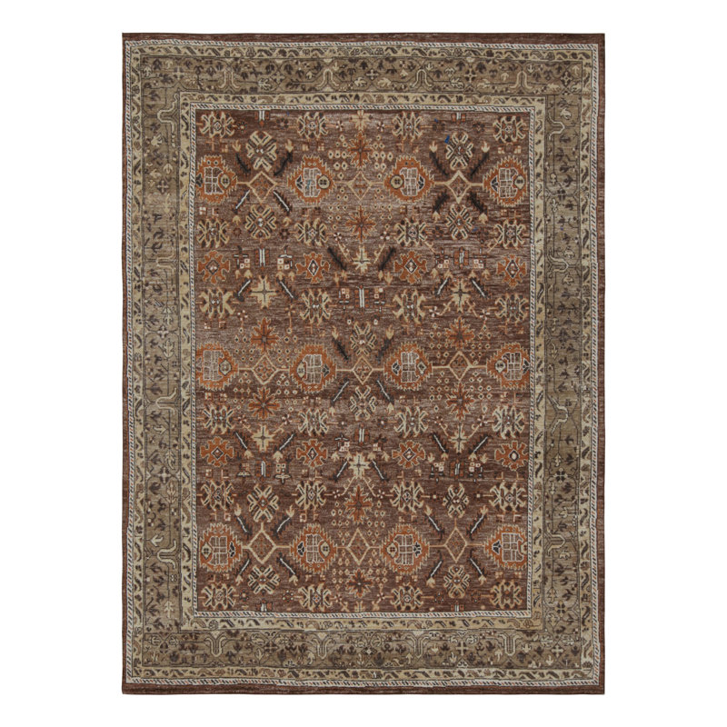 Oushak Hand Knotted Wool Floral Area Rug, Rectangle 15' x 24'