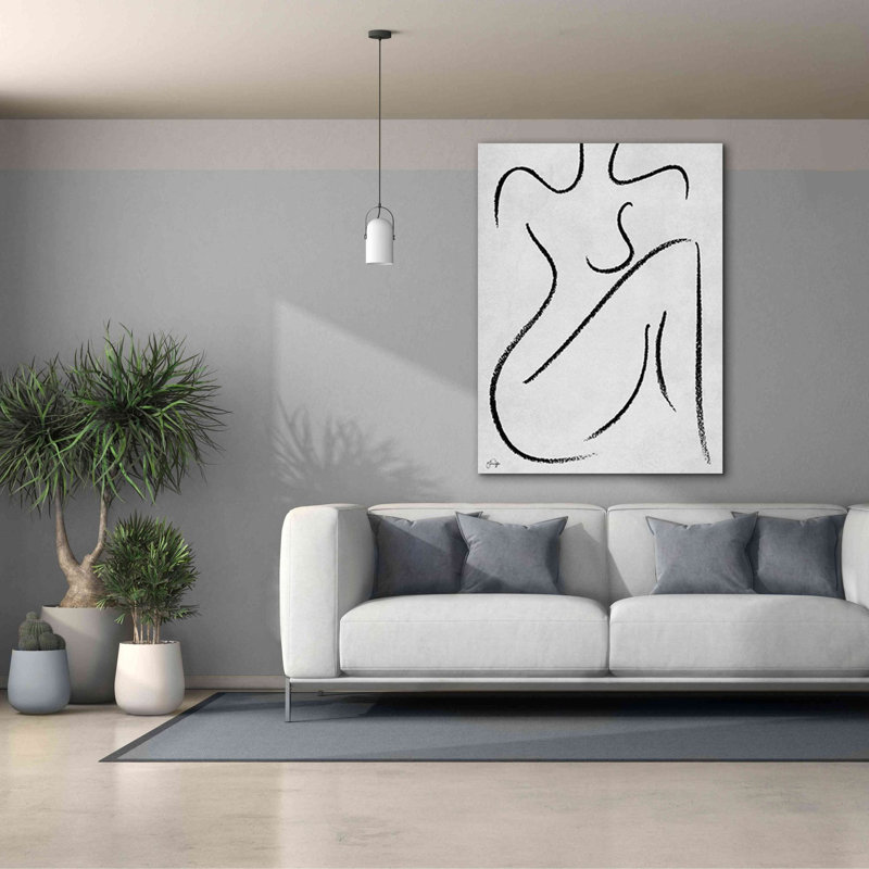 «Sitting Woman» par Yass Naffas Designs, estampe numérique sur toile, H 54 po x l 40 po x P 1,5 po