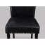 Chaise d'appoint 2 pièces rembourrée avec garniture cloutée et similicuir noir
