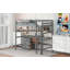 Lit mezzanine simple en bois avec bureau, tableau noir, boîte de rangement, tablette et 3 tiroirs-522115701