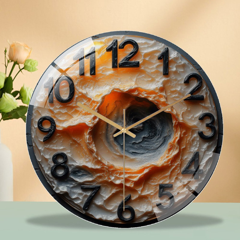 Horloge murale unique en son genre avec design tourbillonnant - horloge murale moderne en verre 12 po
