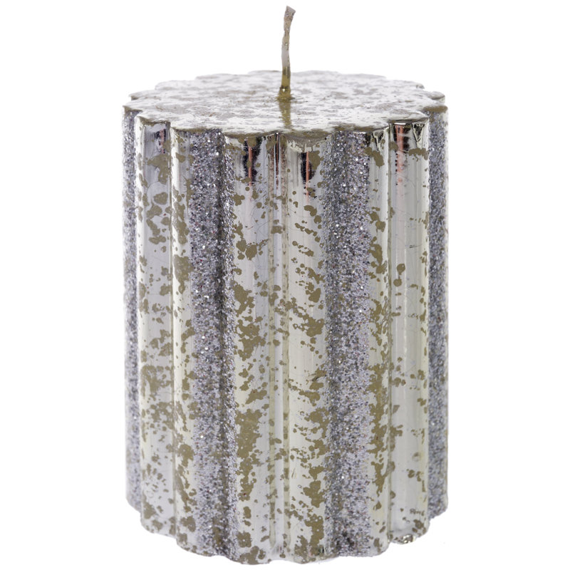 Unscented Pillar Candle, 10cm H x 8cm W x 8cm D