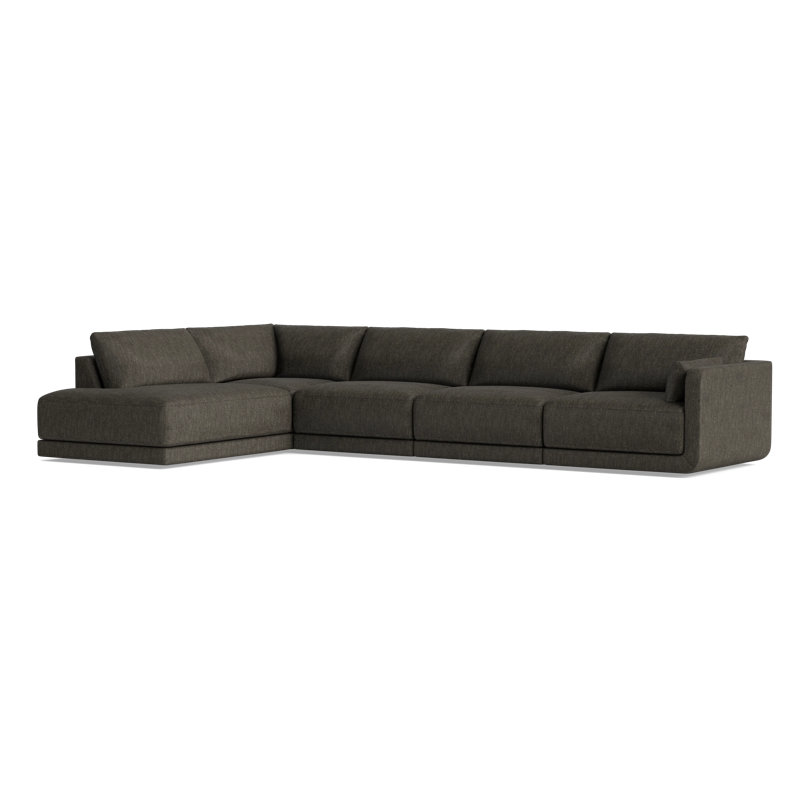 Eva Modular Corner Sectional, Performance Weave - Onyx, Left Hand Facing