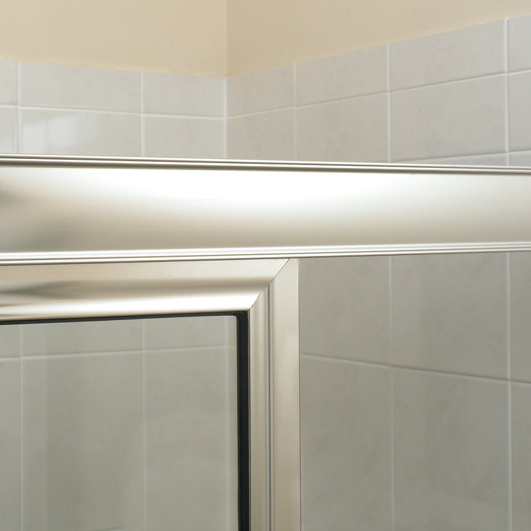 Newport Series Framed - W x 56'' H Sliding Door Framed Tub Door with, Clear, Brushed Nickel
