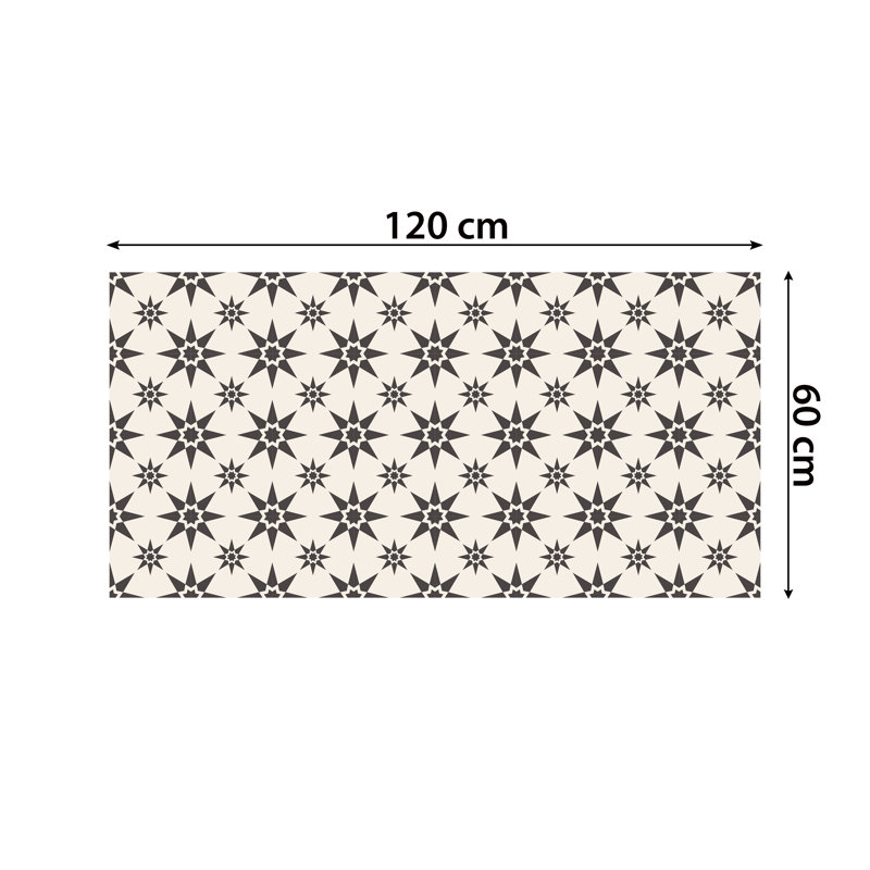 Parrott 127 x 60 cm PVC Patterned Tile in Cream/Black