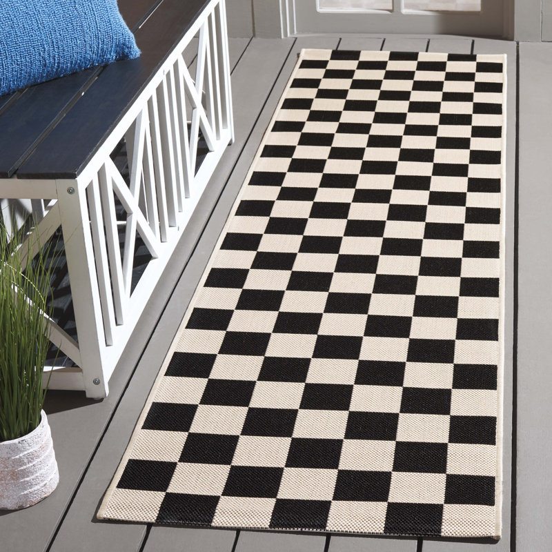 Tapis d'intérieur / extérieur à motif géométrique Monda Performance, Tapis de couloir 2 pi 3 po x 8 pi