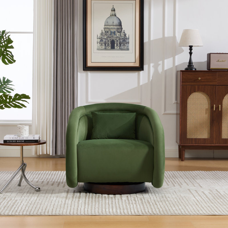 Fauteuil d'appoint pivotant avec assise rembourrée, Green