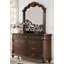 Commode double 9 tiroirs l 64 po avec miroir