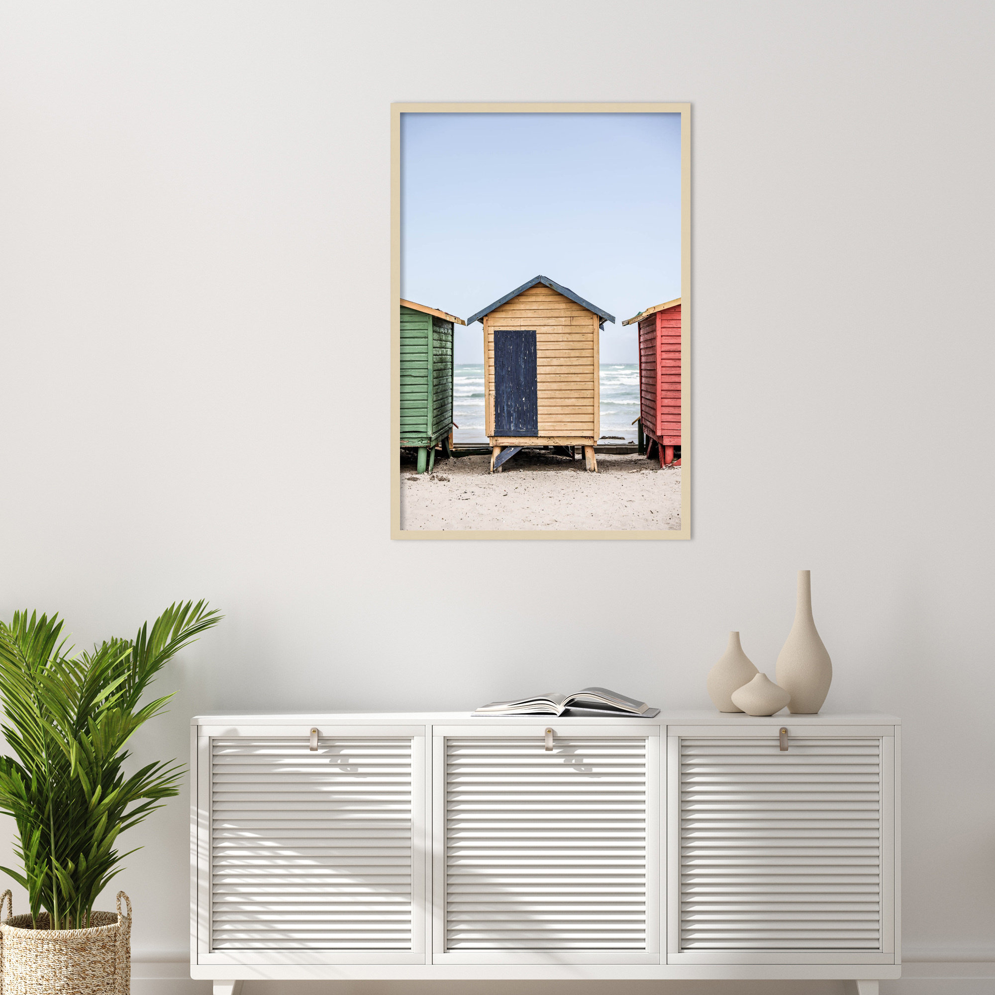 Yellow Hut by Shot by Clint Wood Framed Wall Art Print, Brown, 41" H x 28" W
