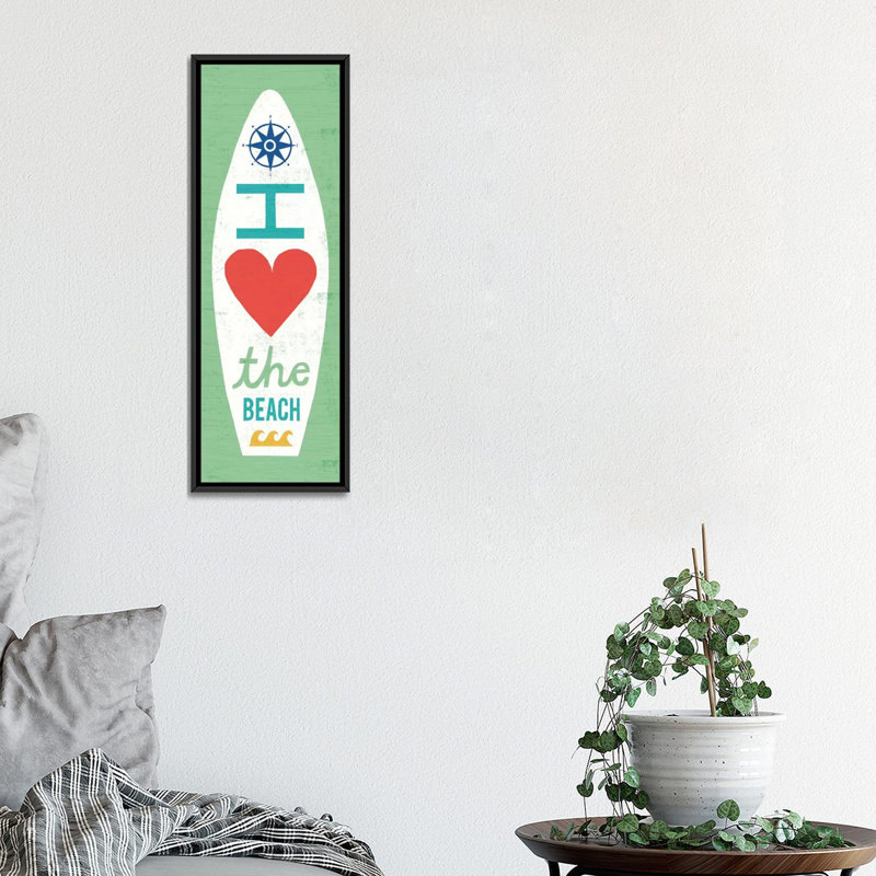 «Beach Bums Surfboard Series: Quote II», art textuel sur toile, H 72 po x l 24 po x P 1,5 po, Cadre noir