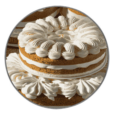 Washable Vanilla cake Desserts Area Rug