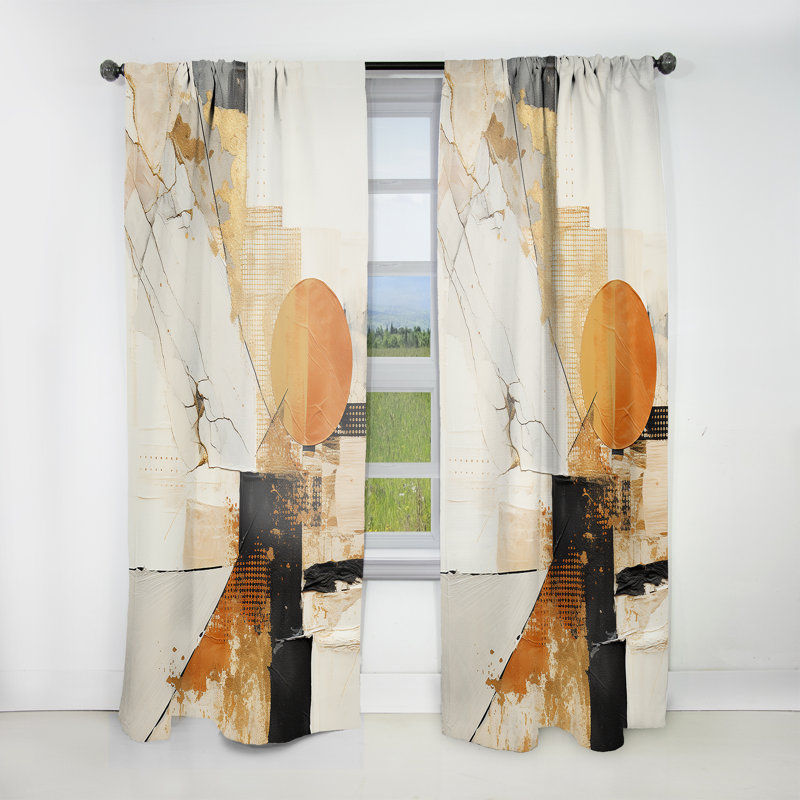 Balbo Black Twilight Dream Abstract Collages II - Collages Curtain - Velvet Room Darkening - 1 panel, 52" W x 120" L