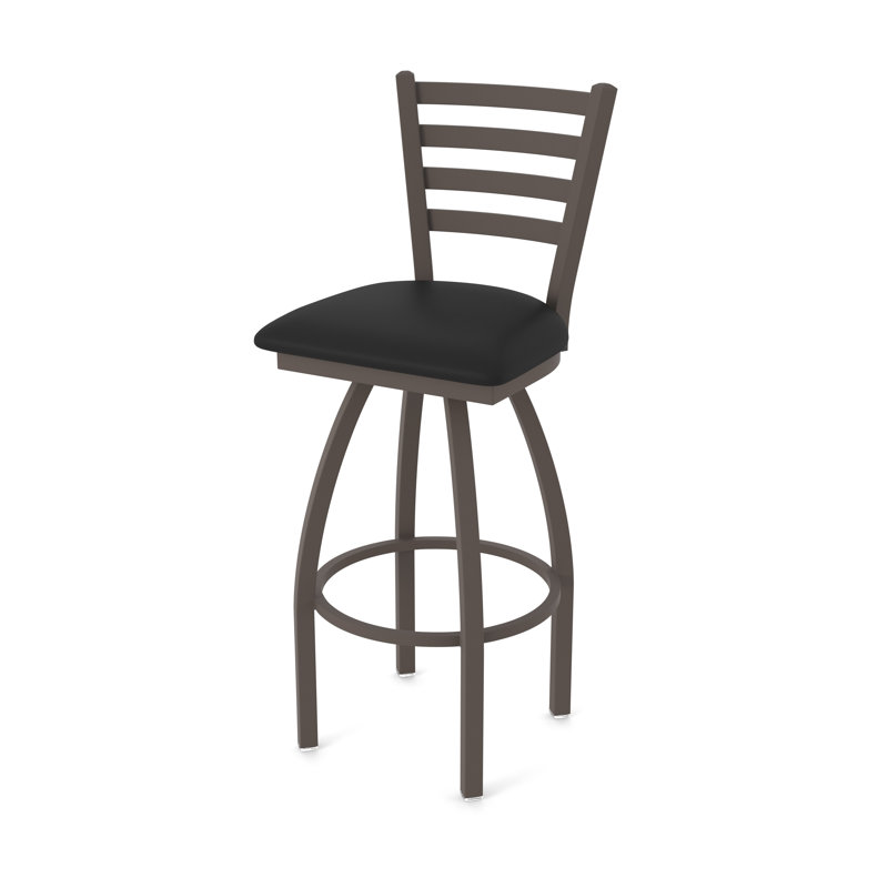 Tabouret pivotant Jackie, Bronze, Vinyle - vinyle noir, Très grand (siège d'une hauteur de 36 po)