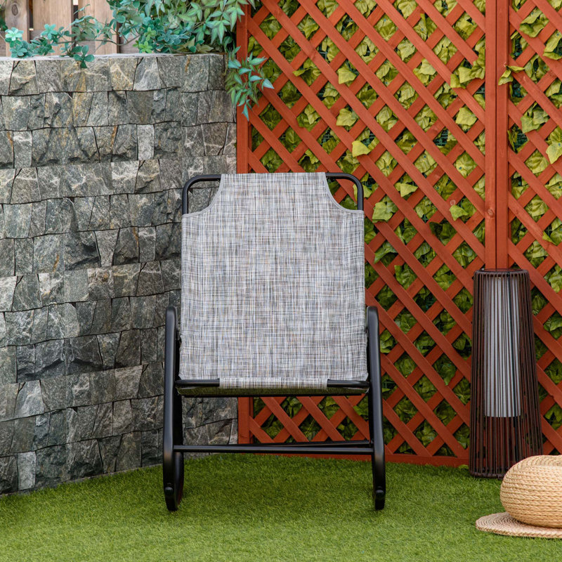 Chaise berçante de jardin, chaise berçante extérieure en tissu