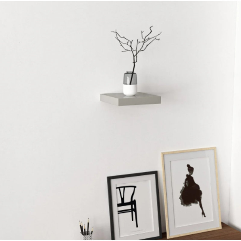 Square Wood Picture Ledge Wall Shelf