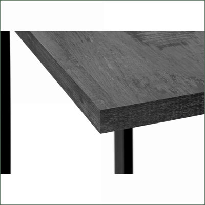 Table basse d'apparence en bois brun avec cadre en métal noir - idéale pour le salon / la chambre à coucher, légère