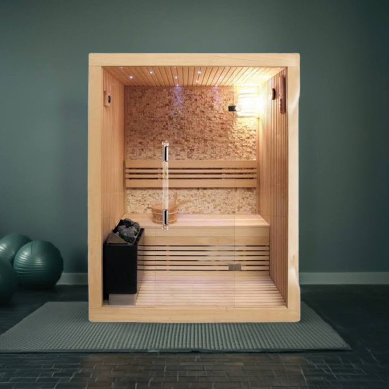 Westlake 3-Person Traditional Sauna with Cultured Stone and Hardwood
