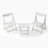 HIPS Foldable Small Table And Chair Set With 2 Chairs And Rectangular Table  White