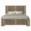 1Pc Bed With LED Light Headboard Solid Wood Rustic Bedroom Furniture-956704225