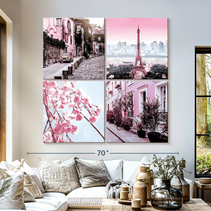Sireci Pink Paris Pop II, 57" H x 57" W