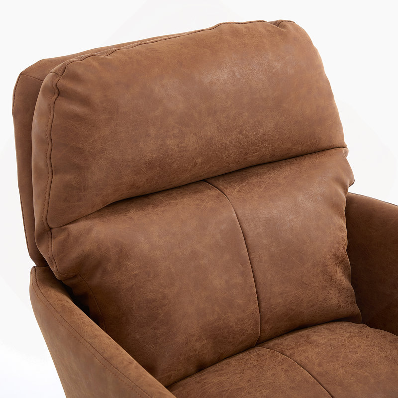 Cuir artificiel, similicuir, base noire, hauteur réglable, convient au bureau, à la chambre à coucher, à la coiffeuse et à d'autres environnements. Une chaise de bureau. Brun