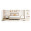 Grand lit plateforme tapissier en velours avec 2 tiroirs et 1 lit gigogne simple TG - beige-863338822