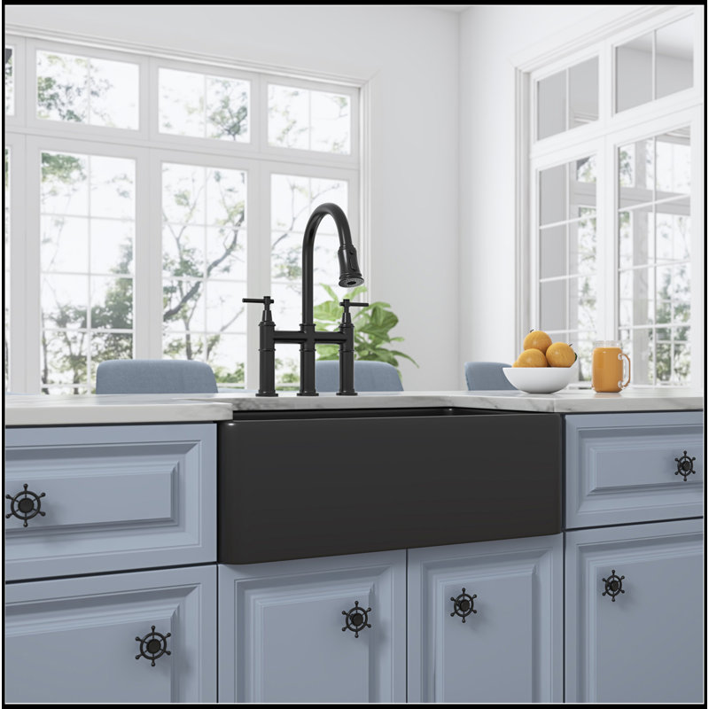 Évier de cuisine à tablier profond Farmhouse Sink, Noir mat