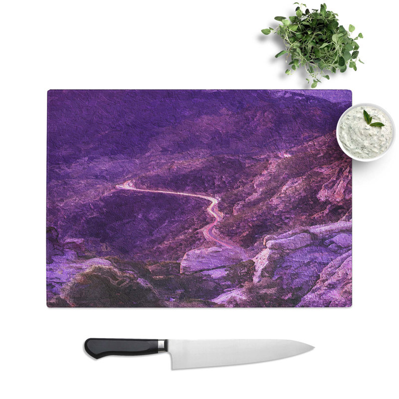 Tempered Glass Road to Mount Lemmon in Arizona Chopping Board, 28.5 cm W x 20 cm L
