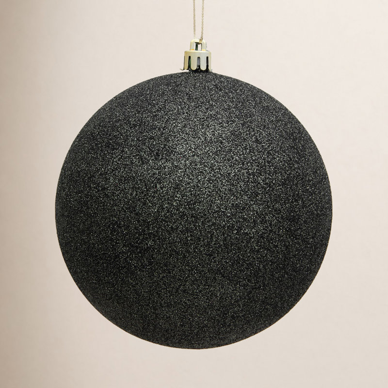 Shatterproof Bauble, 4.75" H x 4.75" W x 4.75" D, Gunmetal Glitter