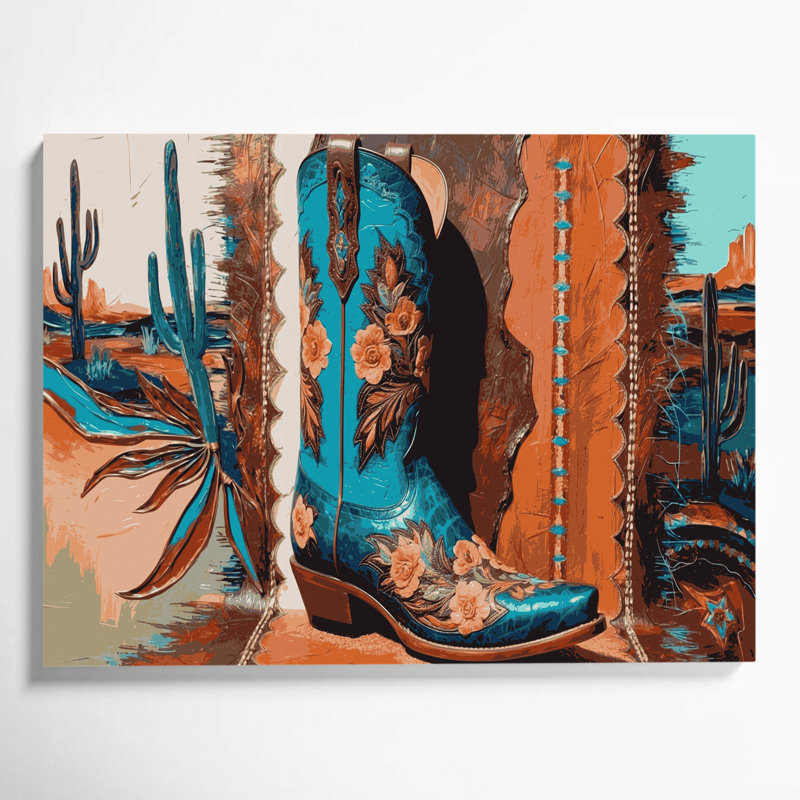 «Southwestern Cowboy Cowboy», reproduction d'art sur toile brune 62, H 20 po x l 30 po