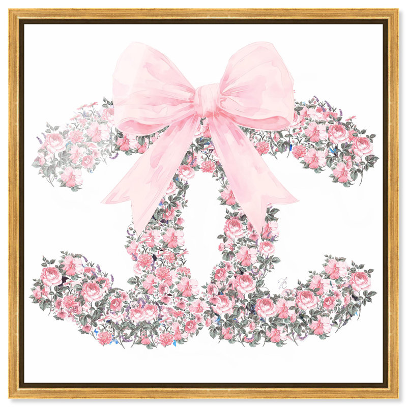Makes Me Wonder Pink Bow, H 31 po x l 31 po, Gold