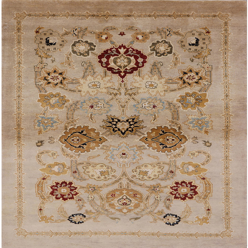 Tapis beige / brun clair Skakli, Carré 4 pi