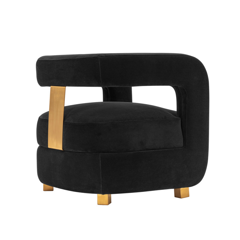 Fauteuil d'appoint Amirah, Velours noir