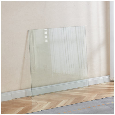 31.49" Square Tempered Glass Table Top - Clear Finish