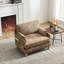 Fauteuil convertible 3-en-1 Chenille, de couleur brune, idéal pour les petits espaces et les chambres d'amis-1967228041