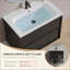 Meuble-lavabo de salle de bain avec lavabo en céramique - Meuble-lavabo mural flottant cannelé avec tiroirs, moderne-1286150498