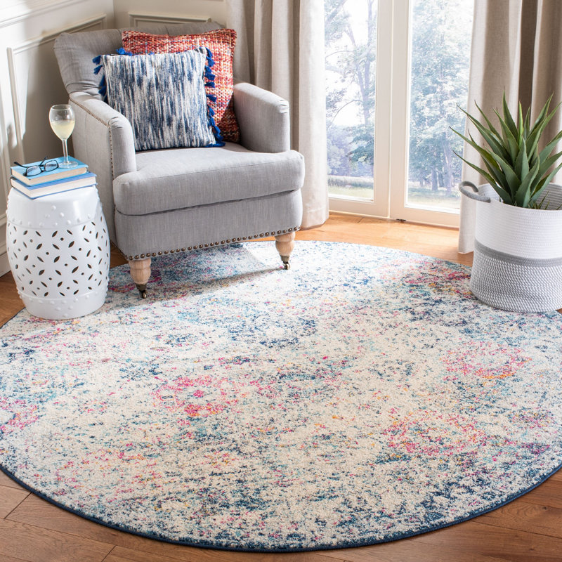 Tapis bleu marine / bleu sarcelle Cronin, Rond 11 pi