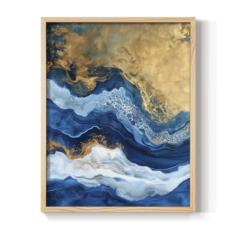 ABSTRACT Series CDXV III, reproduction encadrée - bois massif, H 30 po x l 24 po