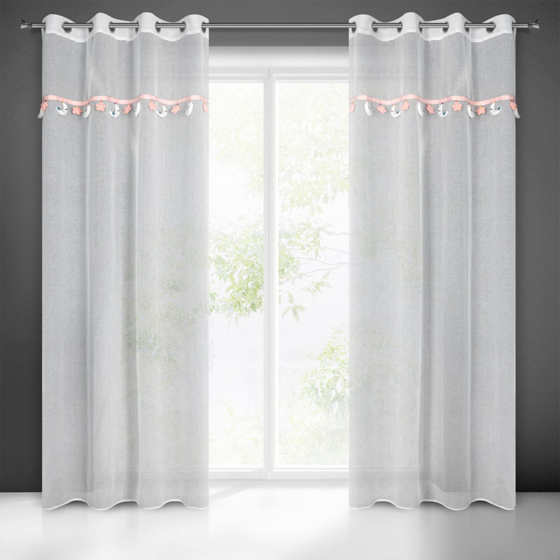 Aynor Sheer Curtain Single Panel, White