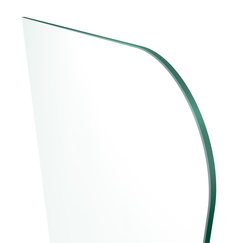 Solaris 34 in. x 58.25 in. Frameless Clear Fixed Radius Single Fixed Bath Panel, Brushed Nickel