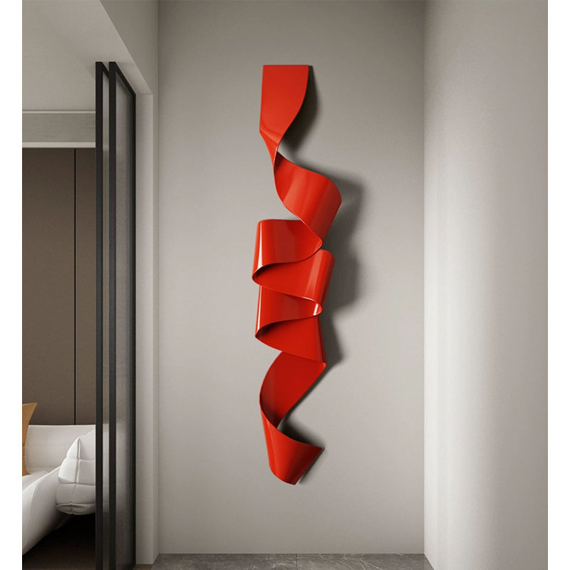 Décoration murale italienne minimaliste en fer italien, H 62,99 po x l 13,78 po x P 1,97 po